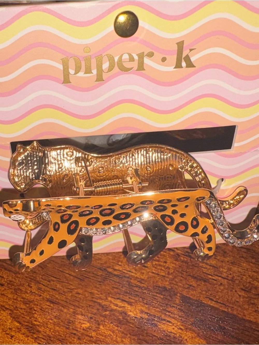 Piper•k Gold Leopard Hair Clip